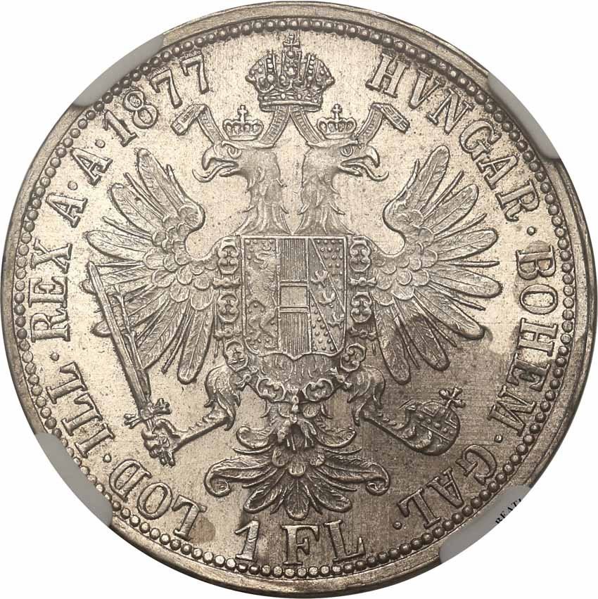Austria. 1 floren 1877 Franciszek Józef I NGC MS63